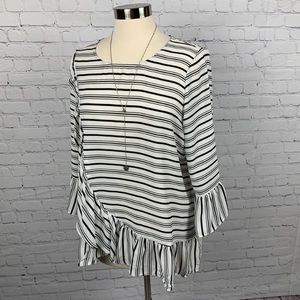 Striped Blouse with Ruffles - NWT